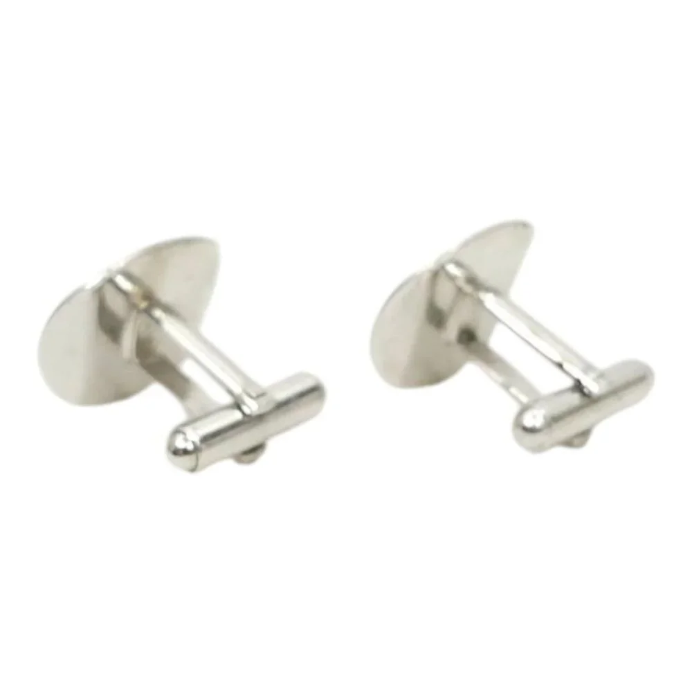 Shields Silvertone Etched Cufflinks Rectangle Men Vintage MCM Jewelry Accessory